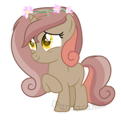 Size: 646x656 | Tagged: safe, artist:ipandacakes, imported from derpibooru, oc, oc only, oc:nessie belle, pony, unicorn, female, filly, floral head wreath, flower, simple background, solo, transparent background