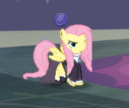 Size: 185x155 | Tagged: safe, imported from derpibooru, fluttershy, pony, >:), angry, clothes, cute, dress, gameloft, madorable, picture for breezies