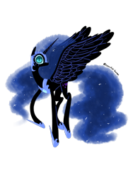 Size: 1200x1600 | Tagged: safe, artist:colorful-horses, artist:syrupyyy, imported from derpibooru, nightmare moon, alicorn, pony, armor, female, looking at you, signature, solo, transparent background