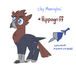 Size: 743x674 | Tagged: safe, artist:jadeyarts, imported from derpibooru, hippogriff, clay moorington, cutie mark, hippogriffied, lego, nexo knights, not an oc, species swap