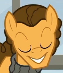 Size: 250x291 | Tagged: safe, imported from derpibooru, screencap, cheese sandwich, earth pony, pony, the last laugh, cropped, male, smiling, solo