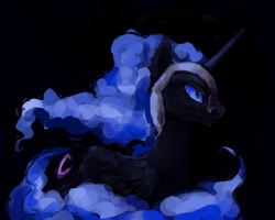 Size: 2432x1943 | Tagged: safe, artist:misstwipietwins, imported from derpibooru, nightmare moon, alicorn, pony, dark, glow, glowing