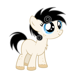 Size: 2500x2500 | Tagged: safe, artist:pizzamovies, imported from derpibooru, oc, oc only, oc:sugar slice, earth pony, pony, female, filly, freckles, simple background, smiling, transparent background