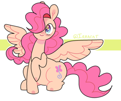 Size: 500x417 | Tagged: safe, artist:1racat, imported from derpibooru, fluttershy, pinkie pie, pegasus, pony, female, fusion, solo, tumblr