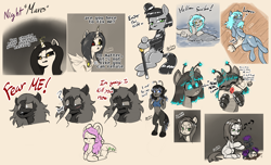 Size: 3508x2138 | Tagged: safe, artist:soulcentinel, imported from derpibooru, oc, oc only, oc:ariel, oc:boogeymare, oc:caerulea, oc:gabby, oc:orchid, oc:piezo, oc:thrill seeker, oc:tidal, goo pony, goodra, kaiju, kaiju pony, original species, pony, robot, robot pony, satyr, shark pony, boop, flower, goodra pony, pokémon, ponified, skull, strange waifus