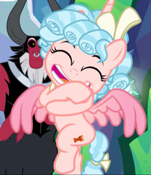 Size: 700x810 | Tagged: safe, imported from derpibooru, screencap, cozy glow, lord tirek, alicorn, pony, the ending of the end, leak, adorable face, alicornified, bewitching bell, bow, cozybetes, cozycorn, cropped, cute, golly, grogar's bell, race swap, spoiler, tail bow