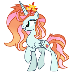 Size: 1536x1536 | Tagged: safe, artist:motownwarrior01, imported from derpibooru, fleur-de-lis, lightning dust, nurse redheart, sassy saddles, oc, oc:princess healing glory, alicorn, pony, alicorn oc, commissioner:bigonionbean, crown, female, fusion, fusion: princess healing glory, fusion:fleur-de-lis, fusion:lightning dust, fusion:nurse redheart, fusion:sassy saddles, jewelry, mare, regalia