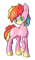 Size: 1182x2030 | Tagged: safe, artist:spheedc, imported from derpibooru, oc, oc only, oc:simple rainbow, earth pony, pony, coat markings, digital art, rainbow hair, simple background, socks (coat marking), socks (coat markings), solo, transparent background