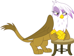 Size: 5000x3797 | Tagged: safe, artist:dashiesparkle, imported from derpibooru, gilda, griffon, the hearth's warming club, .svg available, absurd resolution, female, simple background, solo, stool, transparent background, vector