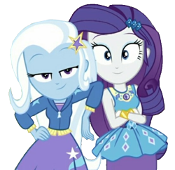 Size: 552x535 | Tagged: safe, edit, edited screencap, editor:grapefruitface, imported from derpibooru, screencap, rarity, trixie, equestria girls, equestria girls series, sock it to me, spoiler:eqg series (season 2), background removed, clothes, duo, duo female, female, not a vector, simple background, transparent background