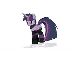 Size: 1400x1080 | Tagged: safe, artist:ideltavelocity, imported from derpibooru, mean twilight sparkle, pony, butt, clothes, dock, female, plot, scarf, socks, solo