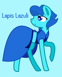 Size: 620x768 | Tagged: safe, artist:superrosey16, artist:worldofcaitlyn, imported from derpibooru, earth pony, gem pony, pony, base used, gem, gem (race), lapis lazuli, lapis lazuli (steven universe), ponified, solo, steven universe