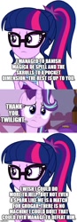 Size: 500x1430 | Tagged: safe, deleted from derpibooru, edit, edited screencap, imported from derpibooru, screencap, sci-twi, starlight glimmer, twilight sparkle, comic:the epilogue, equestria girls, equestria girls series, captain marvel (marvel), comic, ducktales, fanfic art, girl genius, implied grogar, magica de spell, marvel, screencap comic, skrull