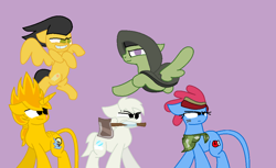 Size: 1024x628 | Tagged: safe, artist:kitcatkombo, artist:worldofcaitlyn, imported from derpibooru, earth pony, pegasus, pony, unicorn, angry birds, base used, chuck, chuck (angry birds), crossover, ice bear, invader zim, lego, mixels, ponified, rule 85, sylvia, sylvia (wander over yonder), teslo, wander over yonder, we bare bears, zim