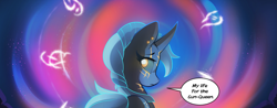 Size: 2643x1035 | Tagged: safe, artist:freeedon, artist:lummh, imported from derpibooru, oc, oc only, oc:appolonia, pony, unicorn, comic:the lost sun, collaboration, female, magicorn, mare, solo, speech bubble