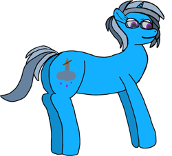 Size: 523x474 | Tagged: safe, artist:nutking, imported from derpibooru, oc, oc:stormy blues, oc:stormyblues, pony, unicorn, butt, female, glasses, plot, simple background, transparent background