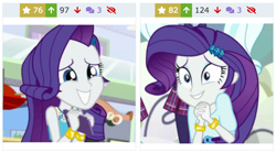 Size: 878x487 | Tagged: safe, imported from derpibooru, screencap, rarity, derpibooru, dance magic, equestria girls, equestria girls series, rollercoaster of friendship, spoiler:eqg specials, cute, juxtaposition, meta, please, raribetes, solo focus