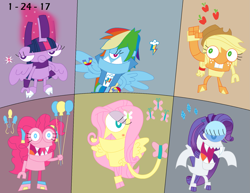 Size: 2203x1698 | Tagged: safe, artist:worldofcaitlyn, imported from derpibooru, applejack, fluttershy, pinkie pie, rainbow dash, rarity, twilight sparkle, alicorn, burnard, crossover, cutie mark, flain, globert, krader, lego, mane six, mixels, niksput, species swap, teslo, twilight sparkle (alicorn)