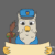 Size: 800x800 | Tagged: safe, artist:vohd, imported from derpibooru, oc, oc:voss corsair, griffon, equestria at war mod, animated, eating, frame by frame, gray background, griffon oc, hat, kepi, peaked cap, prehensile tail, simple background, solo, tail, tail hold