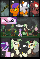 Size: 4750x7000 | Tagged: safe, alternate version, artist:chedx, imported from derpibooru, boyle, captain celaeno, lix spittle, starlight glimmer, zecora, abyssinian, cat, parrot pirates, pony, unicorn, zebra, comic:the storm kingdom, my little pony: the movie, adventure, alternate hairstyle, alternate timeline, alternate universe, black paw, comic, mullet (g4), parallel universe, pirate, scar, the bad guy wins, the black paw warlocks