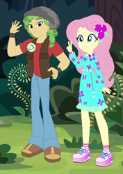 Size: 472x666 | Tagged: safe, artist:3d4d, imported from derpibooru, fluttershy, sandalwood, equestria girls, equestria girls series, spoiler:eqg series (season 2), female, geode of fauna, magical geodes, male, sandalshy, shipping, shoes, sneakers, straight