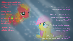 Size: 714x400 | Tagged: safe, artist:varietychick, imported from derpibooru, big macintosh, fluttershy, pony, female, fluttermac, male, shipping, straight, younger