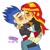 Size: 890x898 | Tagged: safe, artist:resotii, artist:stella-exquisa, imported from derpibooru, flash sentry, sunset shimmer, equestria girls, clothes, female, flashimmer, jacket, kissing, leather jacket, male, shipping, straight