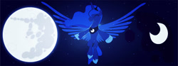 Size: 850x315 | Tagged: safe, artist:maximillianveers, artist:spiritofthwwolf, artist:up1ter, artist:zaretii, imported from derpibooru, princess luna, alicorn, pony, cutie mark, female, mare in the moon, moon, solo
