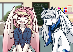 Size: 3500x2500 | Tagged: safe, artist:lrusu, imported from derpibooru, oc, alicorn, pony, alicorn oc, clothes, duo
