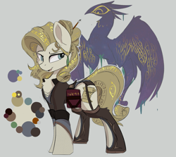 Size: 1197x1068 | Tagged: safe, artist:beardie, imported from derpibooru, oc, oc only, oc:inked parchment, oc:scroll bitch, pony, book, clothes, runes, scroll