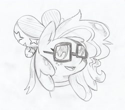 Size: 3466x3049 | Tagged: safe, artist:foxtrot3, imported from derpibooru, pony, pony town, bow, doodle, glasses, passing time, solo