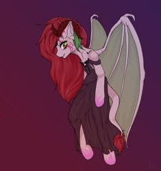 Size: 1520x1620 | Tagged: safe, artist:jackselit, imported from derpibooru, oc, oc only, oc:whiterix, demon, pony, horn, looking at you, solo, tail, wings