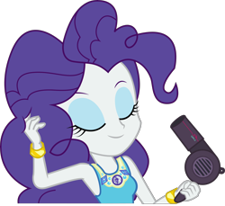 Size: 8128x7439 | Tagged: safe, artist:marcorois, artist:marcorulezzz, imported from derpibooru, rarity, do it for the ponygram!, equestria girls, equestria girls series, spoiler:eqg series (season 2), eyes closed, eyeshadow, female, geode of empathy, geode of fauna, geode of shielding, geode of sugar bombs, geode of super speed, geode of super strength, geode of telekinesis, magical geodes, makeup, pinkie pie hair, simple background, solo, transparent background, vector