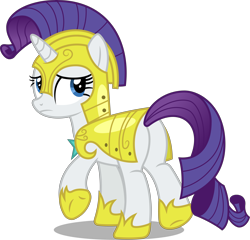 Size: 8000x7693 | Tagged: safe, artist:chrzanek97, imported from derpibooru, rarity, pony, unicorn, sparkle's seven, .svg available, absurd resolution, armor, butt, female, looking back, mare, plot, raised hoof, rearity, royal guard rarity, simple background, solo, transparent background, vector