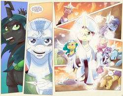 Size: 2506x1950 | Tagged: safe, artist:saturdaymorningproj, imported from derpibooru, queen chrysalis, oc, oc:himecchi shinku, changeling, changeling queen, pony, comic:i await a guardian, comic, female, solo