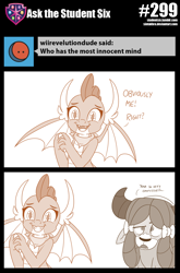 Size: 800x1215 | Tagged: safe, artist:sintakhra, imported from derpibooru, smolder, yona, dragon, yak, tumblr:studentsix, bandana, cute, innocent, smolderbetes