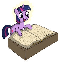 Size: 793x816 | Tagged: safe, artist:heretichesh, imported from derpibooru, twilight sparkle, pony, unicorn, big book, book, cutie mark, drawthread, female, filly, filly twilight sparkle, reading, smiling, solo, that pony sure does love books, younger