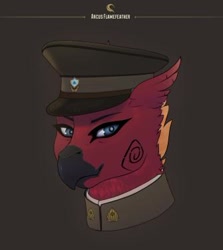 Size: 335x375 | Tagged: safe, artist:callsign-echo, imported from derpibooru, oc, oc:arcus flamefeather, hippogriff, equestria at war mod, soldier