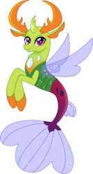 Size: 801x1500 | Tagged: safe, artist:cloudy glow, artist:cloudyglow, imported from derpibooru, thorax, changedling, changeling, seapony (g4), cute, fin wings, fins, king thorax, looking at you, male, movie accurate, seapony thorax, simple background, smiling, solo, species swap, tail, thorabetes, transparent background, wings