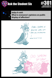 Size: 800x1202 | Tagged: safe, artist:sintakhra, imported from derpibooru, gallus, pinkie pie, griffon, pony, tumblr:studentsix, female, male, pencil