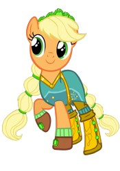 Size: 1973x2820 | Tagged: safe, artist:sunsetshimmer333, imported from derpibooru, applejack, earth pony, pony, equestria girls, legend of everfree, alternate hairstyle, boots, clothes, crystal guardian, cute, dress, equestria girls ponified, female, gloves, human pony applejack, jackabetes, mare, ponified, raised hoof, shoes, simple background, socks, solo, transparent background, vector