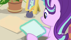 Size: 1920x1080 | Tagged: safe, edit, edited screencap, imported from derpibooru, screencap, phyllis, starlight glimmer, pony, unicorn, a horse shoe-in, discovery family logo, female, mare, photo, template, trixie's photo