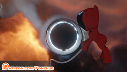 Size: 1920x1080 | Tagged: safe, artist:fury nether, imported from derpibooru, pony, 3d, black hole, patreon, space, spacesuit