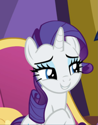 Size: 683x872 | Tagged: safe, imported from derpibooru, screencap, rarity, pony, unicorn, dragon dropped, cropped, cute, female, lidded eyes, mare, raribetes, smiling, solo