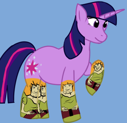 Size: 1553x1500 | Tagged: safe, artist:dashusethetrashcan, imported from derpibooru, twilight sparkle, pony, unicorn, clothes, scooby doo, shaggy rogers, socks, thigh highs, unicorn twilight