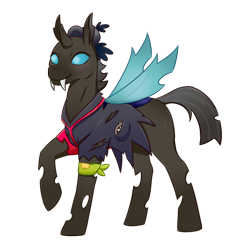 Size: 890x866 | Tagged: safe, artist:guiltyp, imported from derpibooru, oc, oc only, oc:clock, changeling, clothes, female, simple background, solo, transparent background