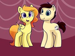 Size: 4000x3000 | Tagged: safe, artist:lilfunkman, imported from derpibooru, oc, oc:fine roast, oc:sweet leaf, earth pony, pegasus, pony, fanfic:unchanging love, disguise, disguised changeling, female, looking at you, male