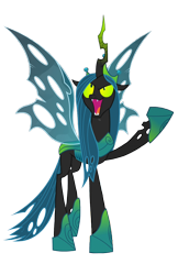 Size: 700x1080 | Tagged: safe, artist:neondash, imported from derpibooru, queen chrysalis, changeling, changeling queen, pony, the ending of the end, female, smiling, solo, ultimate chrysalis, vector