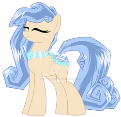 Size: 1280x1235 | Tagged: safe, artist:crystal-tranquility, imported from derpibooru, oc, oc only, oc:diamond glacier, original species, pond pony, pony, deviantart watermark, female, mare, obtrusive watermark, simple background, solo, transparent background, watermark