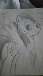 Size: 5312x2988 | Tagged: safe, artist:scottishlunaripoff, imported from derpibooru, rainbow dash, pony, fanart, female, sketch, solo, traditional art